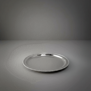 Beaded Rim Pure Silver Plate