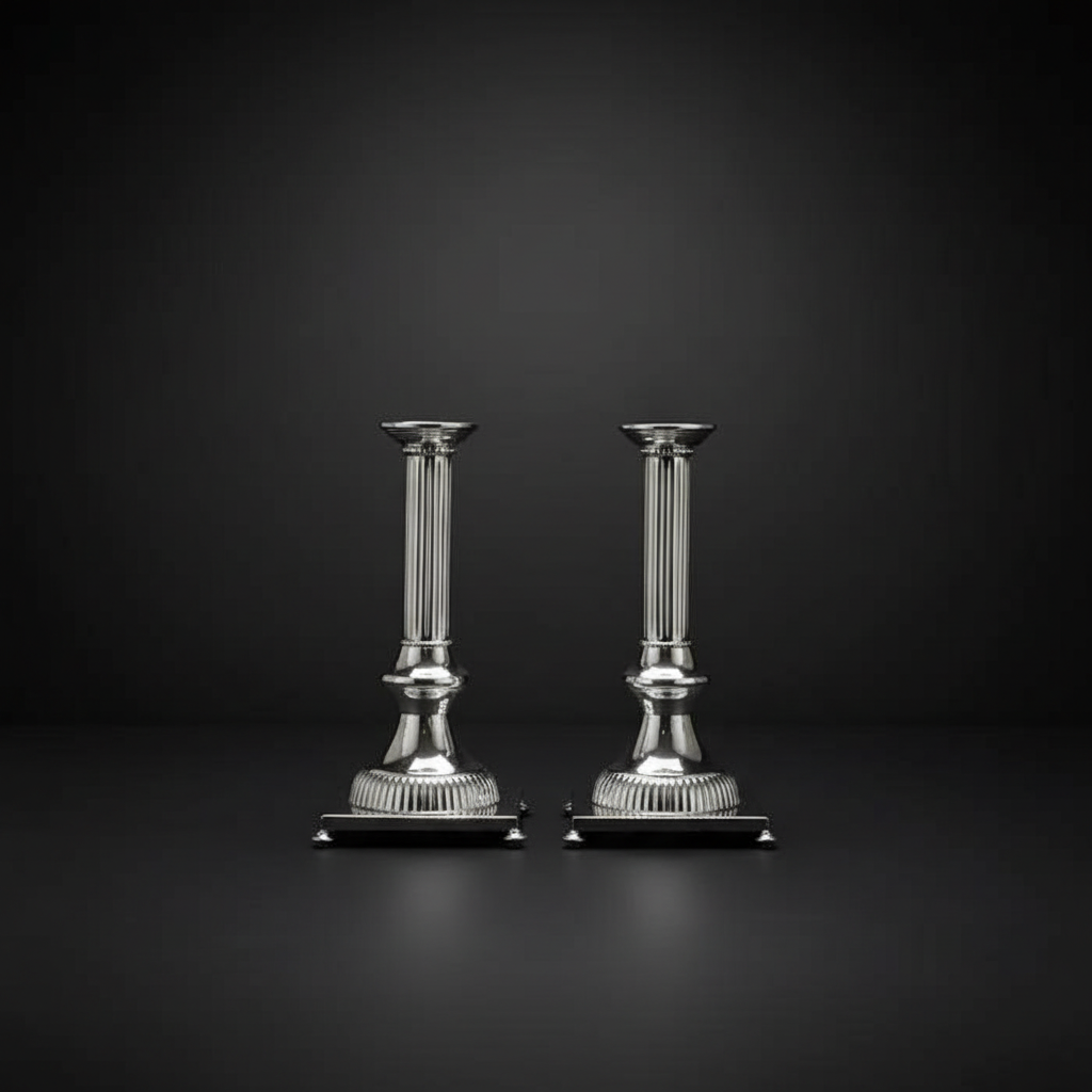 Fluted Candle Stand On A Pedestal