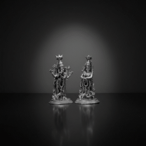 Intricately Crafted Radha Krishna Silver Idols
