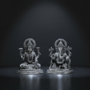 Lakshmi Ganesha Silver Idols