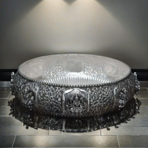 3D Idol Leaf Nakshi Pure Silver Urli