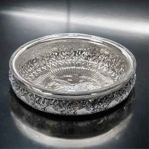 Acanthus Pattern Elephant Carved Silver Urli